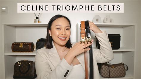 celine triomphe belt small vs medium|Celine triomphe belt review.